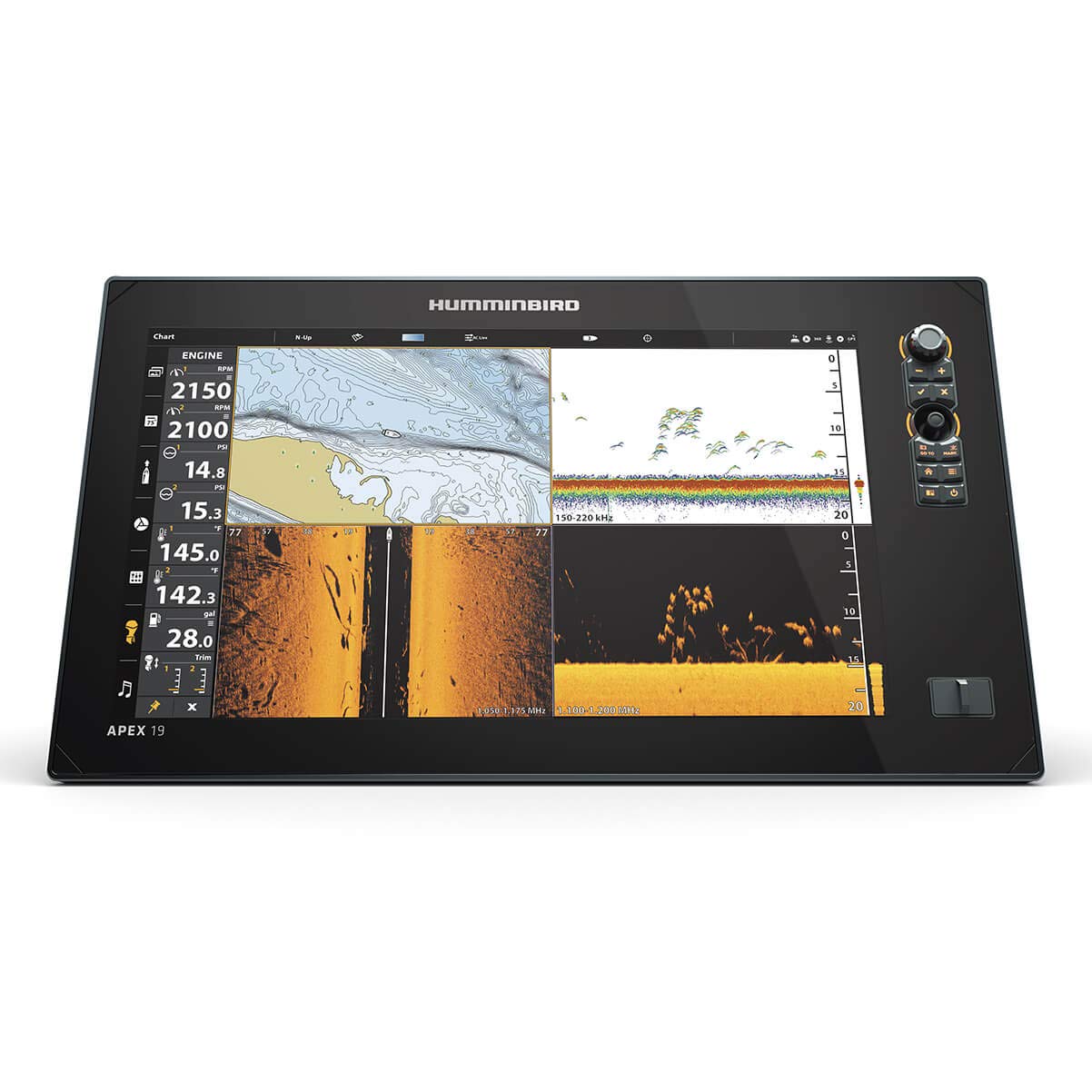 Humminbird APEX 19 GPS Fish Finder with Transducer, MEGA Side Imaging+ & HD Touchscreen - Image 3