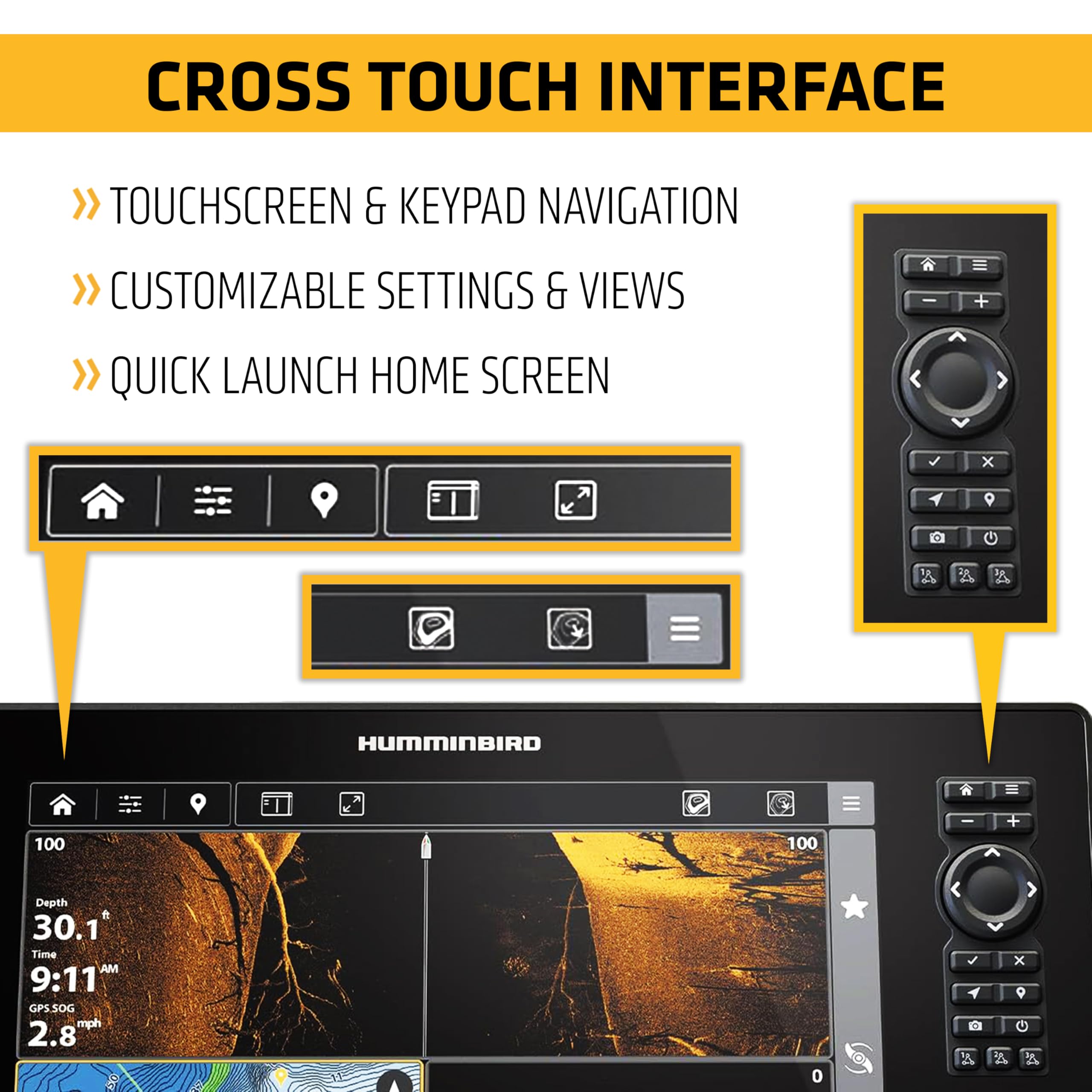 Humminbird XPLORE Series GPS Fish Finder MEGA Side Imaging+ & HD Touchscreen Display - Image 3