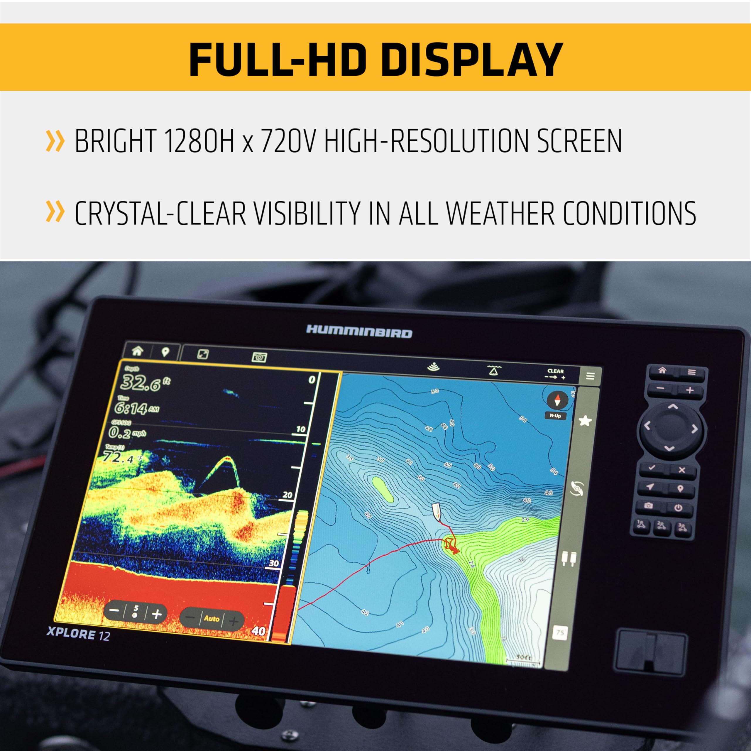 Humminbird XPLORE Series GPS Fish Finder MEGA Side Imaging+ & HD Touchscreen Display - Image 4